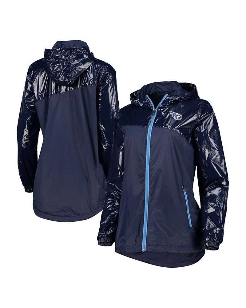 Women's Navy Tennessee Titans Double-Coverage Full-Zip Hoodie Jacket Navy $40.50 Jackets