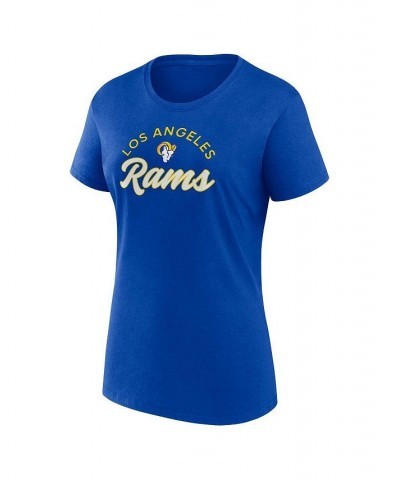 Women's Branded Royal White Los Angeles Rams Short and Long Sleeve T-shirt Combo Pack Blue $29.63 Tops