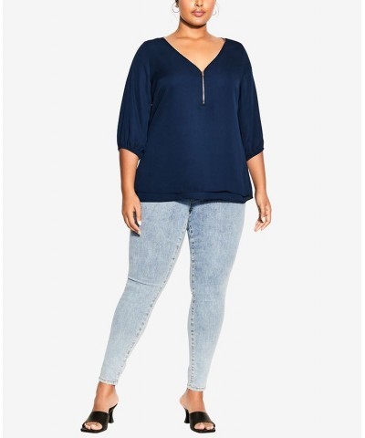 Trendy Plus Size Sexy Fling Elbow Sleeve Top Seafoam $34.45 Tops