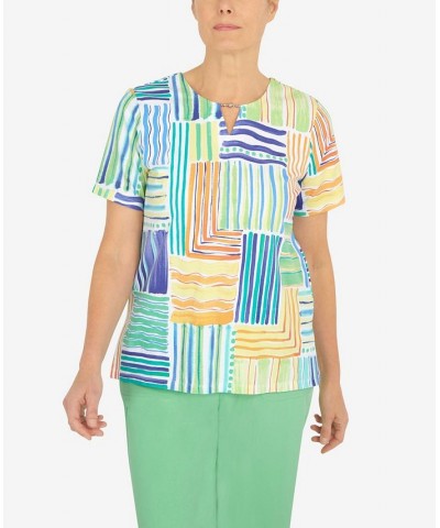 Petite Patchwork Stripe T-shirt Multi $25.80 Tops