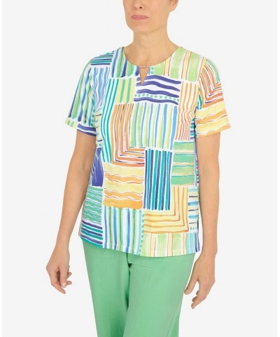 Petite Patchwork Stripe T-shirt Multi $25.80 Tops