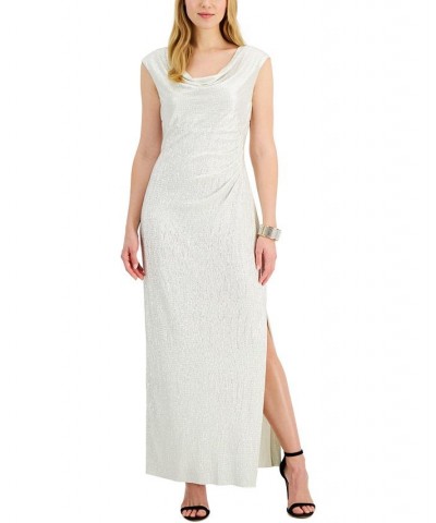 Textured Metallic Gown Pearl $41.58 Dresses