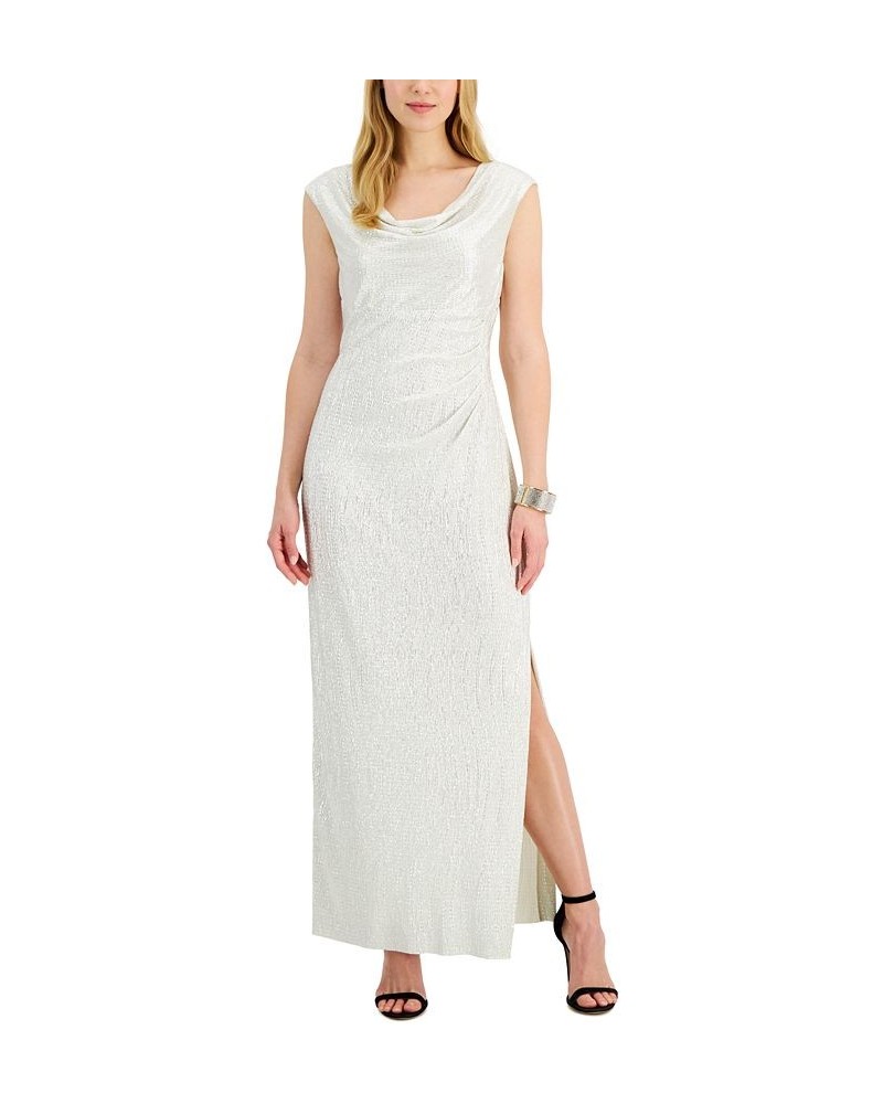 Textured Metallic Gown Pearl $41.58 Dresses