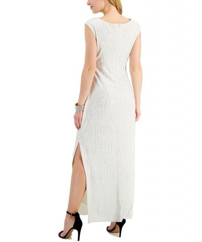 Textured Metallic Gown Pearl $41.58 Dresses