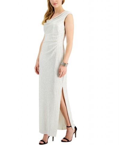 Textured Metallic Gown Pearl $41.58 Dresses