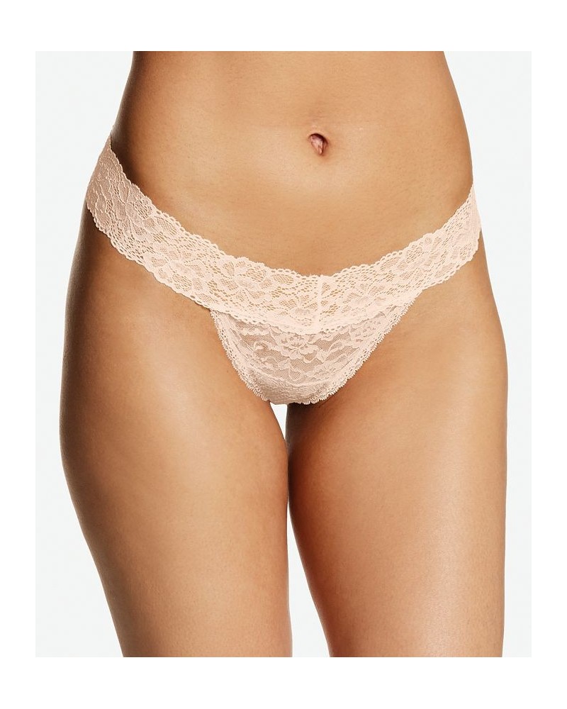 Sexy Must Have Sheer Lace Thong Underwear DMESLT Sand Shell $8.91 Panty