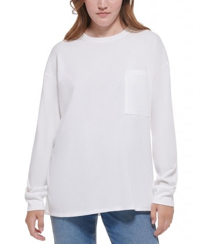 Women's Downtown Cotton Pocket Top Procelain $21.04 Tops