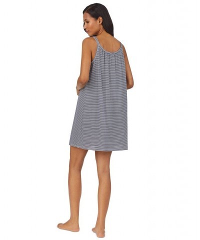 Cotton Knit Double-Strap Nightgown Dark blue / Stripe $31.27 Sleepwear