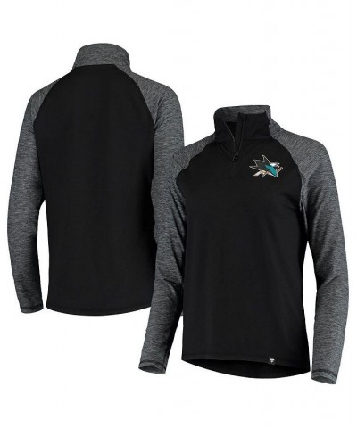 Women's Branded Black San Jose Sharks M2M Raglan Quarter-Zip Jacket Black $18.72 Jackets