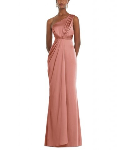 One-Shoulder Gown Pink $92.14 Dresses