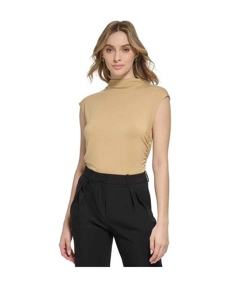 Women's X-Fit Sleeveless High Neck Knit Top Biscotti $34.22 Tops