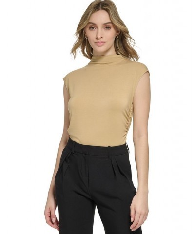 Women's X-Fit Sleeveless High Neck Knit Top Biscotti $34.22 Tops