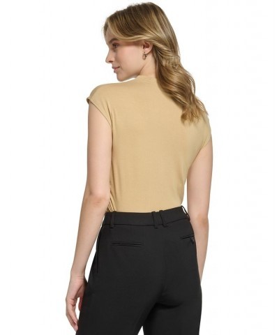 Women's X-Fit Sleeveless High Neck Knit Top Biscotti $34.22 Tops