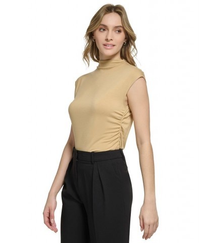 Women's X-Fit Sleeveless High Neck Knit Top Biscotti $34.22 Tops