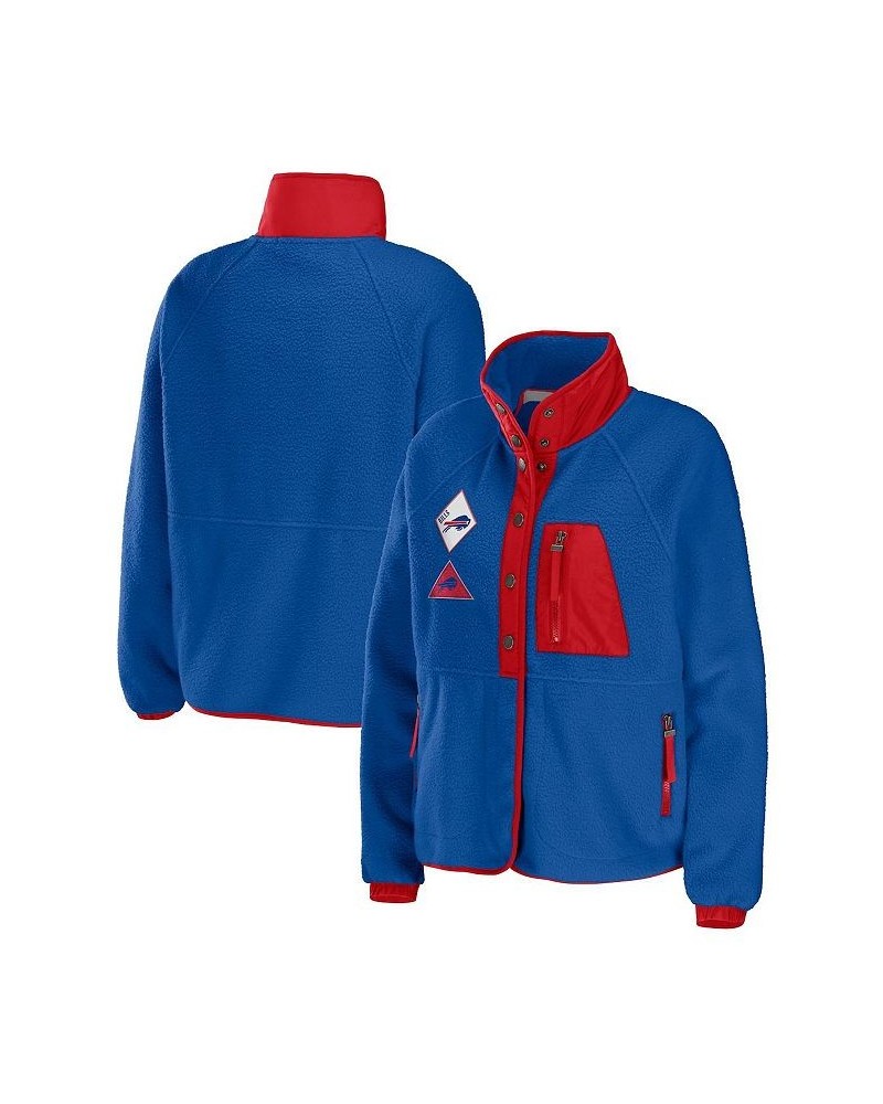 Women's Royal Buffalo Bills Polar Fleece Raglan Full-Snap Jacket Royal $48.44 Jackets