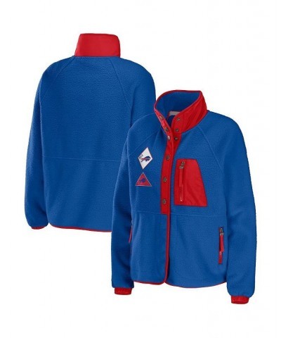 Women's Royal Buffalo Bills Polar Fleece Raglan Full-Snap Jacket Royal $48.44 Jackets