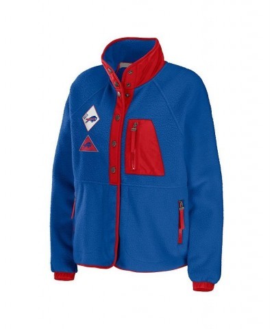 Women's Royal Buffalo Bills Polar Fleece Raglan Full-Snap Jacket Royal $48.44 Jackets