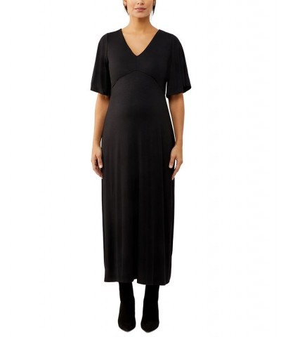 Printed Caftan Maternity Dress Black $44.28 Dresses