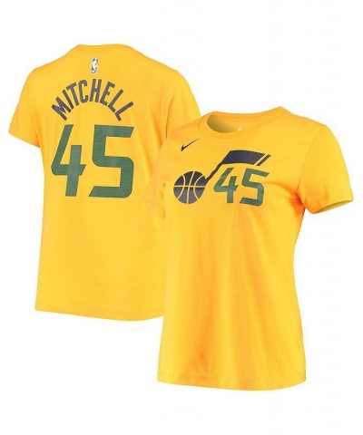 Women's Donovan Mitchell Gold Utah Jazz 2019/20 City Edition Name and Number T-shirt Gold $23.84 Tops