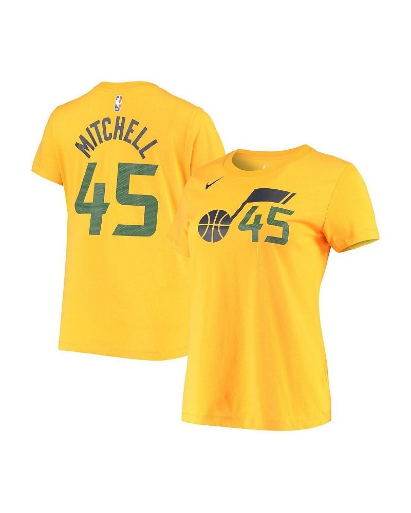 Women's Donovan Mitchell Gold Utah Jazz 2019/20 City Edition Name and Number T-shirt Gold $23.84 Tops