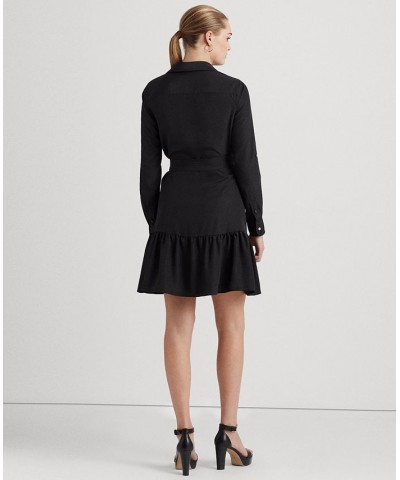 Women's Crepe Long-Sleeve Dress Black $44.00 Dresses