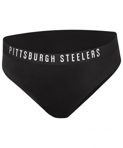 Women's Black Pittsburgh Steelers All-Star Bikini Bottom Black $18.80 Swimsuits