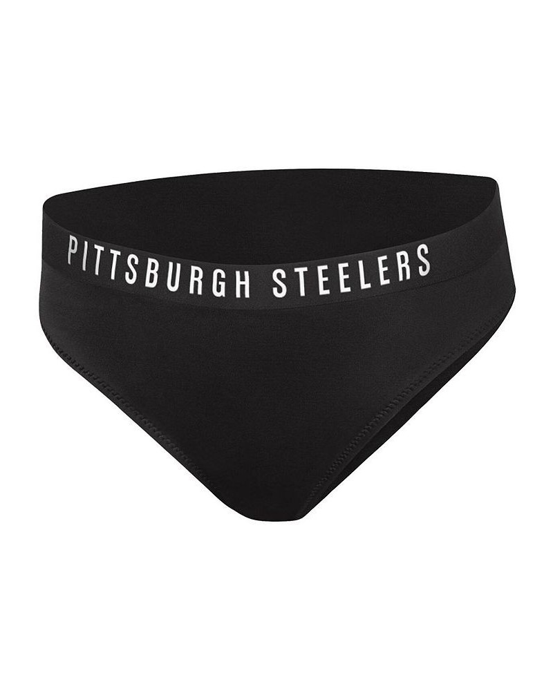 Women's Black Pittsburgh Steelers All-Star Bikini Bottom Black $18.80 Swimsuits