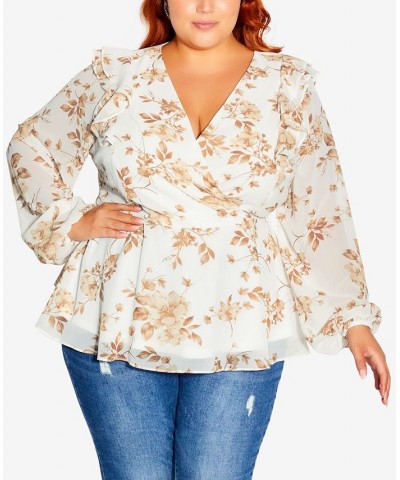 Trendy Plus Size Ellie Long Sleeve Top Autumn Floral $41.25 Tops