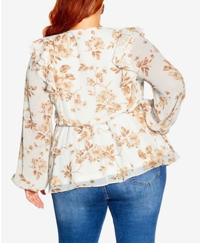 Trendy Plus Size Ellie Long Sleeve Top Autumn Floral $41.25 Tops