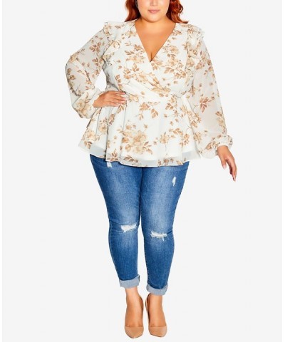 Trendy Plus Size Ellie Long Sleeve Top Autumn Floral $41.25 Tops