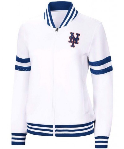 Women's White New York Mets Pre-Game Full-Zip Track Jacket White $38.25 Jackets