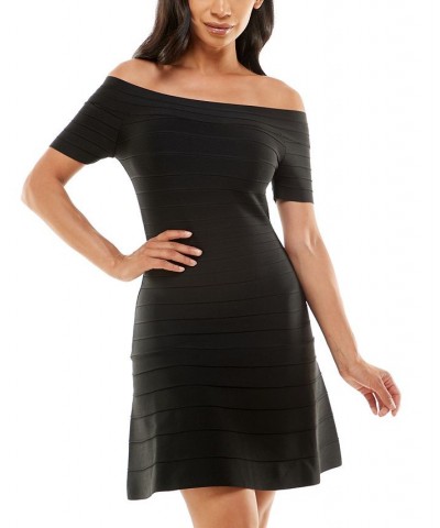 Bandage Off-The-Shoulder A-Line Dress Black $45.15 Dresses