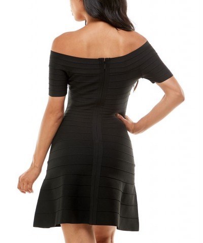 Bandage Off-The-Shoulder A-Line Dress Black $45.15 Dresses