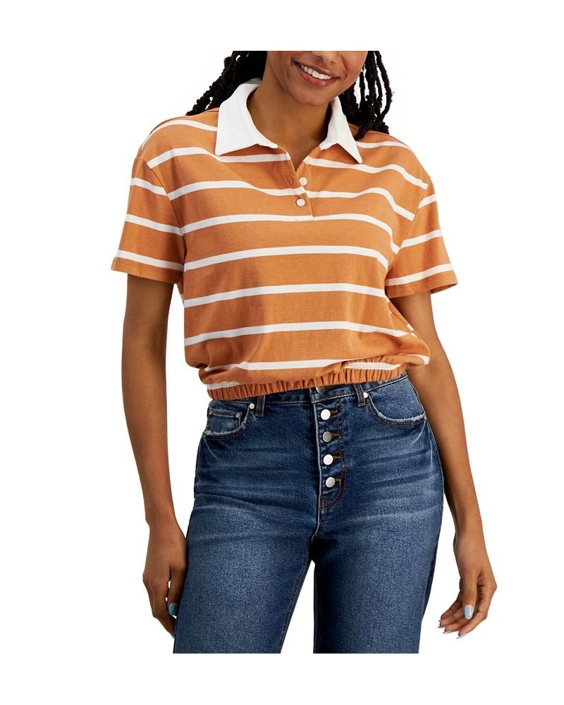 Juniors' Striped Ruby Shirt Camel Stripe $9.21 Tops