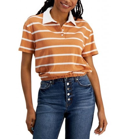 Juniors' Striped Ruby Shirt Camel Stripe $9.21 Tops