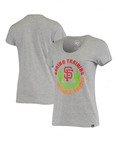 Women's Heathered Gray San Francisco Giants Spring Training Cactus Circle Scoop Neck T-shirt Gray $19.35 Tops