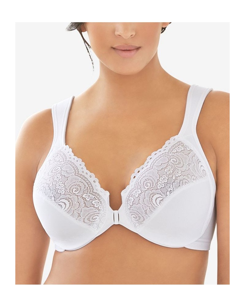 Women's Full Figure Plus Size Wonderwire Front Close Bra White $24.18 Bras