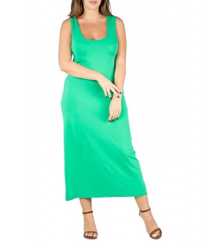 Plus Size Racerback Maxi Dress Green $17.02 Dresses