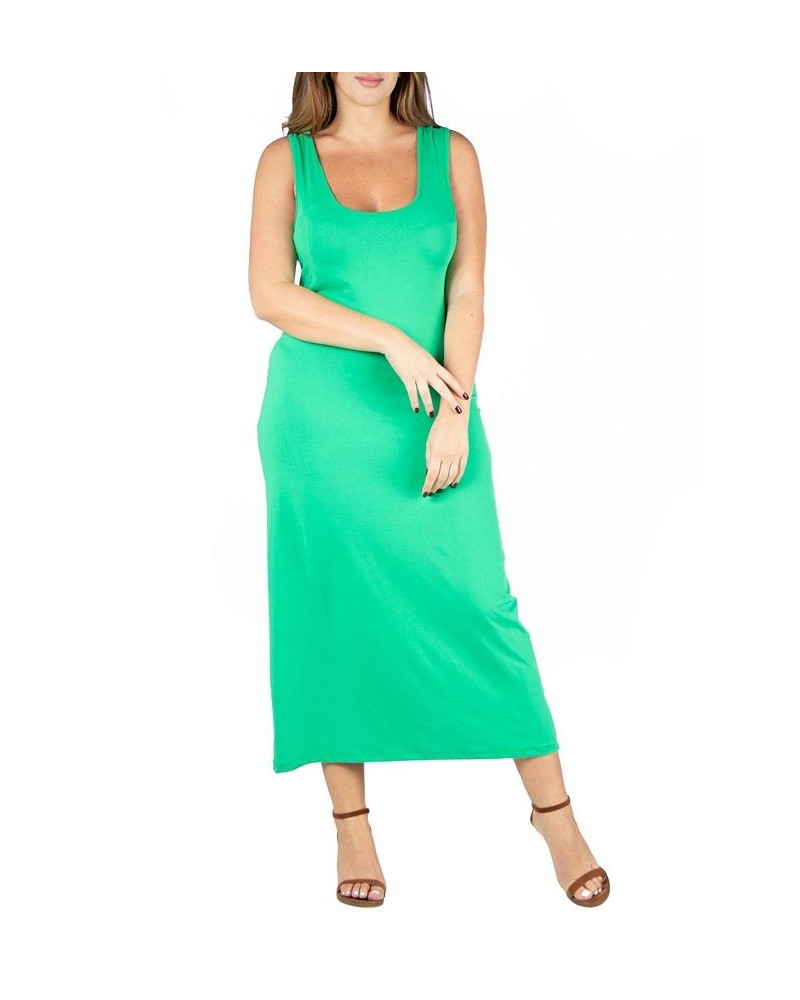 Plus Size Racerback Maxi Dress Green $17.02 Dresses