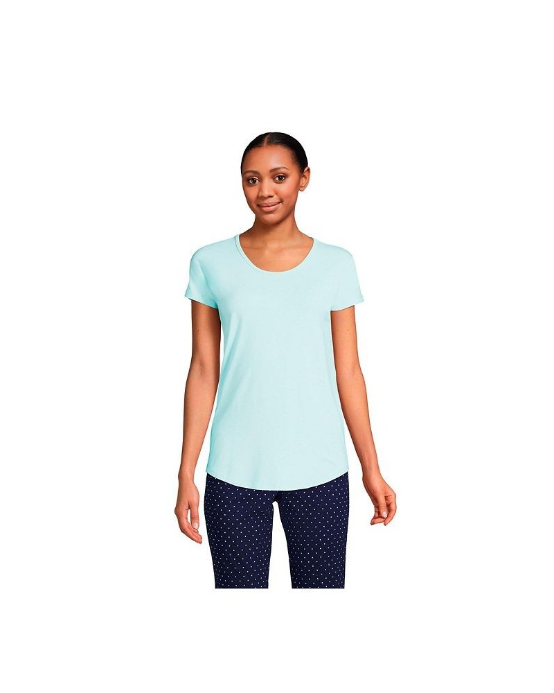 Women's Short Sleeve Lightweight Uneck Tshirt Light blue radiance $17.46 Tops