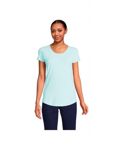 Women's Short Sleeve Lightweight Uneck Tshirt Light blue radiance $17.46 Tops