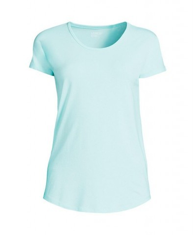 Women's Short Sleeve Lightweight Uneck Tshirt Light blue radiance $17.46 Tops