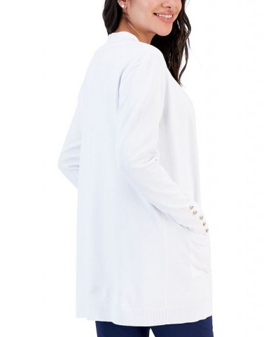 Petite Open-Front Cardigan Bright White $13.20 Sweaters