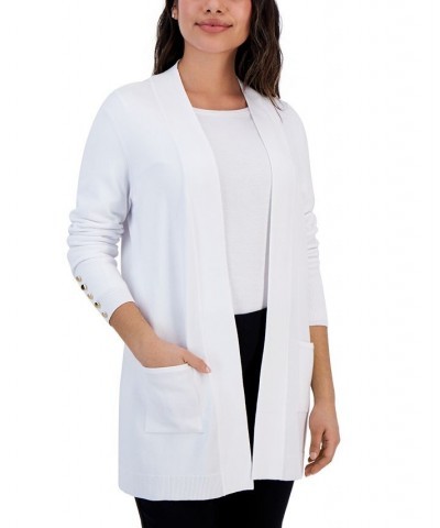 Petite Open-Front Cardigan Bright White $13.20 Sweaters