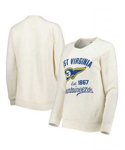 Women's Cream West Virginia Mountaineers Old Standard Pennant Knobi Raglan Pullover Sweatshirt Ivory/Cream $38.24 Sweatshirts