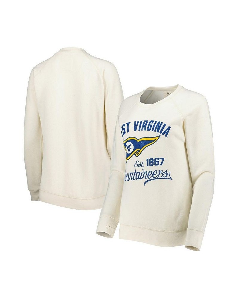 Women's Cream West Virginia Mountaineers Old Standard Pennant Knobi Raglan Pullover Sweatshirt Ivory/Cream $38.24 Sweatshirts