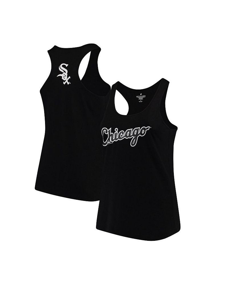 Women's Black Chicago White Sox Plus Size Swing for the Fences Racerback Tank Top Black $27.84 Tops