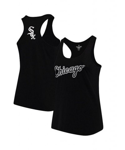 Women's Black Chicago White Sox Plus Size Swing for the Fences Racerback Tank Top Black $27.84 Tops