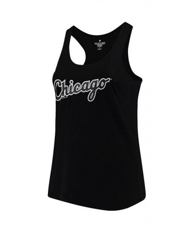 Women's Black Chicago White Sox Plus Size Swing for the Fences Racerback Tank Top Black $27.84 Tops