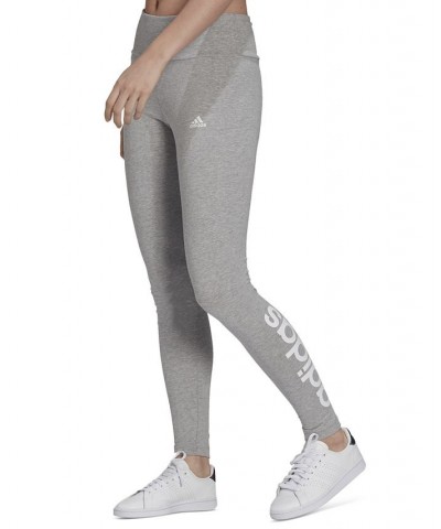 Women's Linear-Logo Full Length Leggings XS-4X Medium Grey Heather/white $23.20 Pants